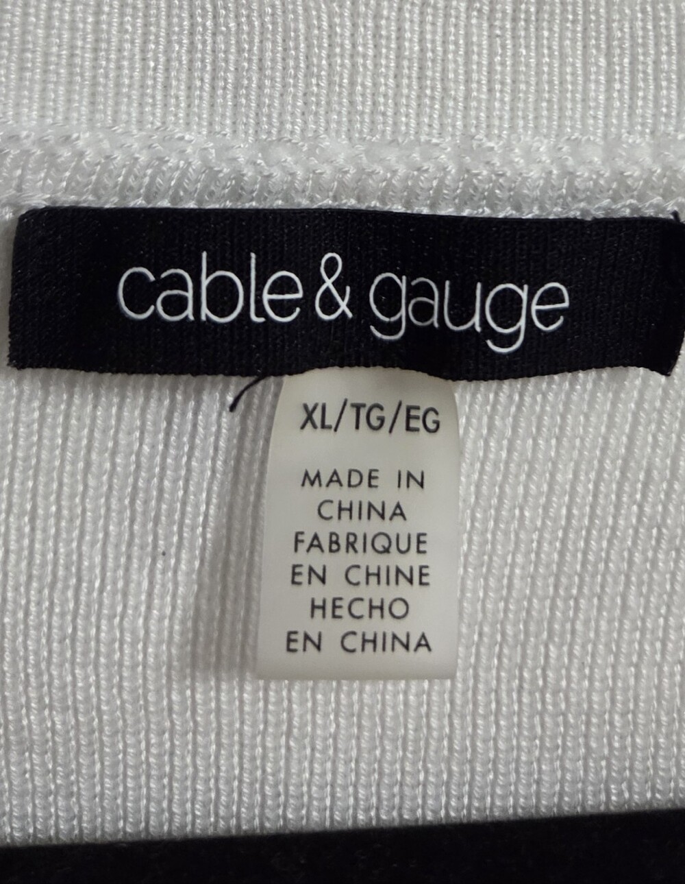 Cable And Gauge Women's White Scallop-Trim Sleeveless Knit Tank Size XL - Picture 2 of 4